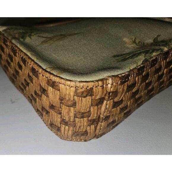 Fossil Oasis Mini Crossbody Tropical Leather Woven EUC 8x5.5x2.5 - Picture 7 of 13